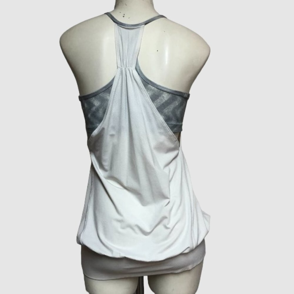 Lululemon No Limits Athletic Tank White / Blazer Fossil Size 6 - Picture 2 of 12